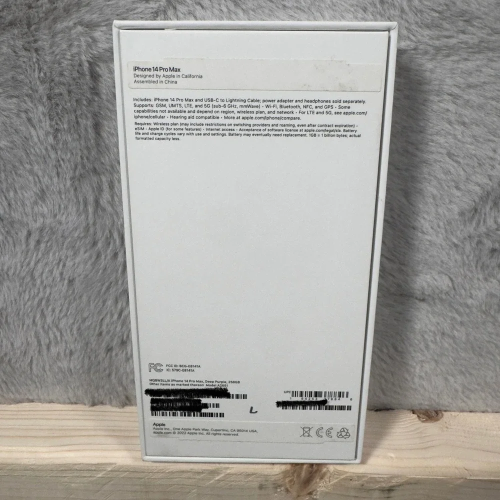 Apple iPhone 14‎ Pro Max 256GB Deep Purple A2651 MQ8W3LL/A Box Only